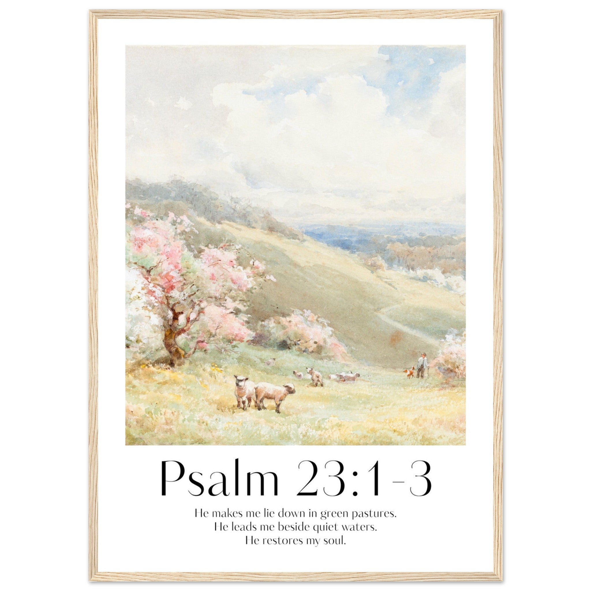 Psalm 23:1-3 Print - The Christian Art Company