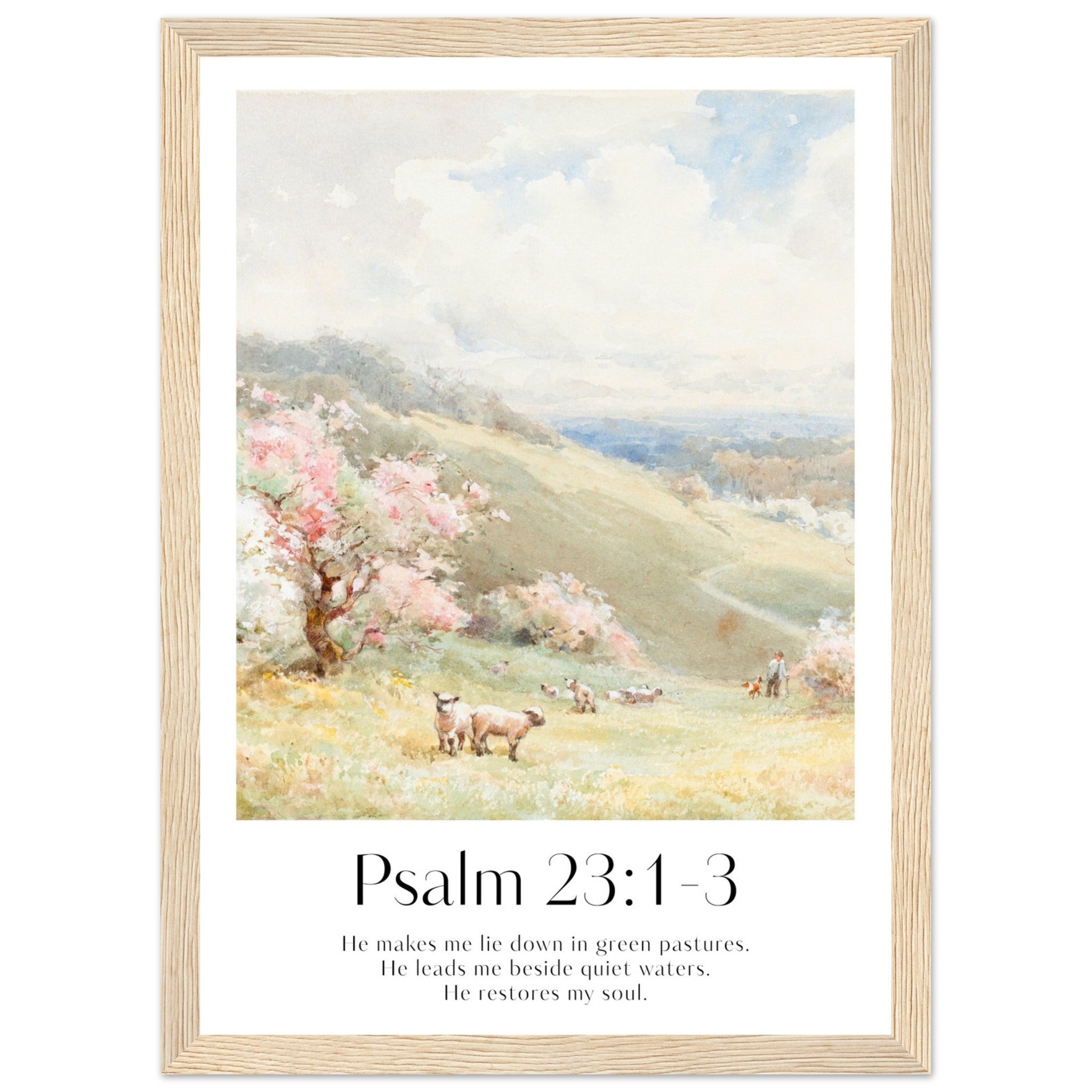 Psalm 23:1-3 Print - The Christian Art Company