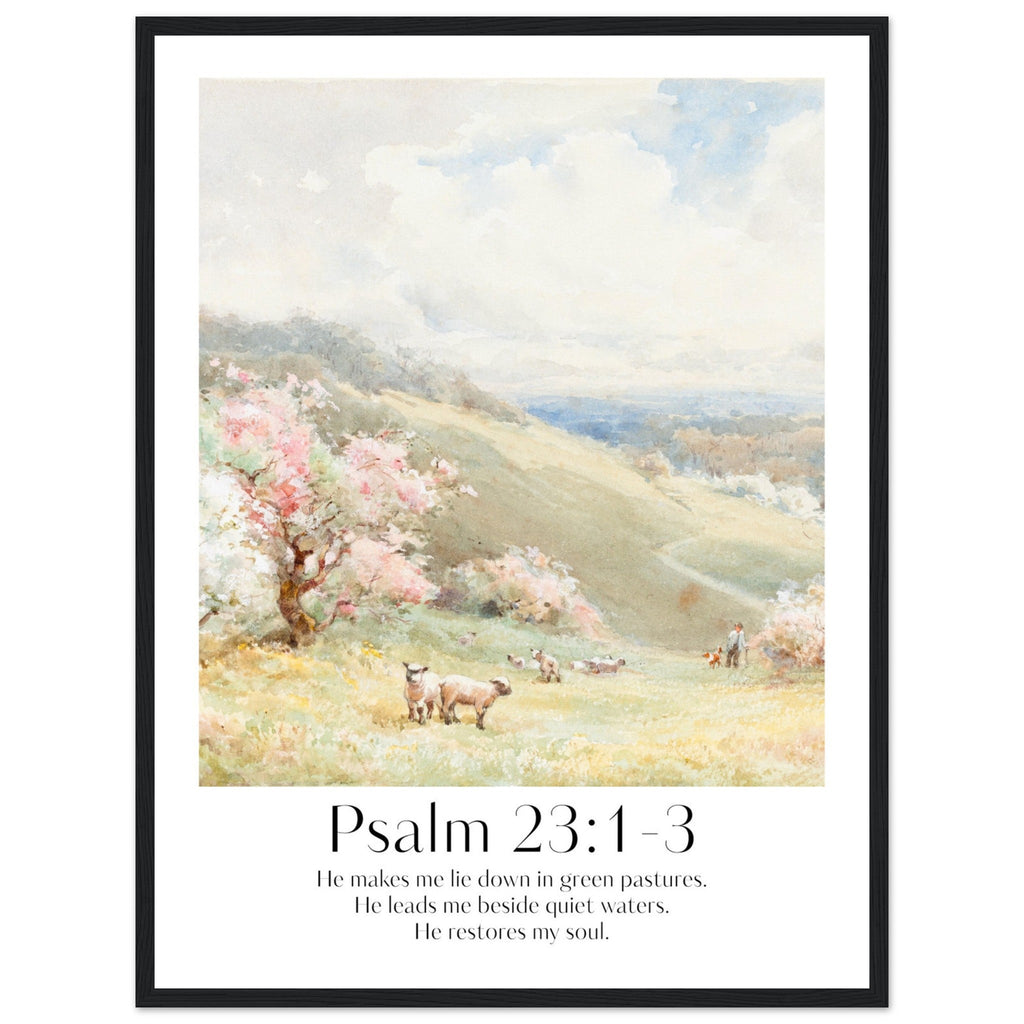 Psalm 23:1-3 Print - The Christian Art Company