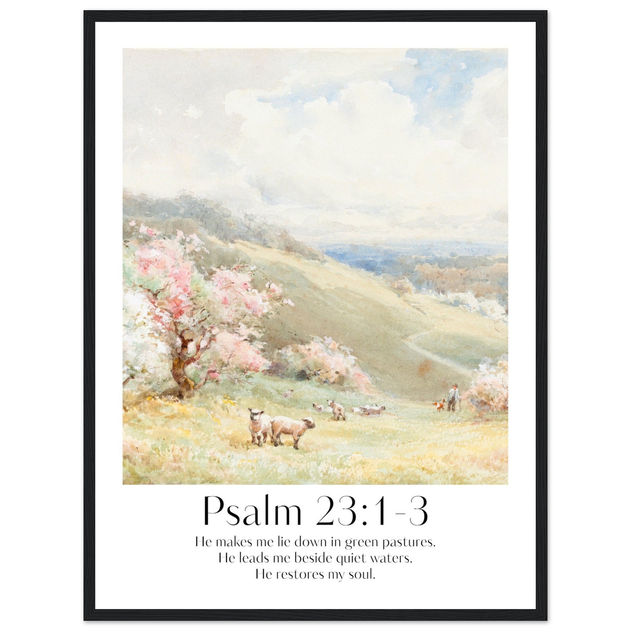 Psalm 23:1-3 Print - The Christian Art Company