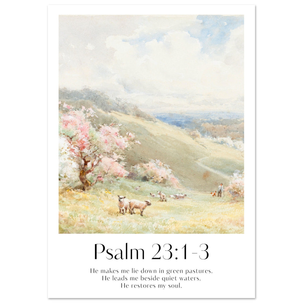 Psalm 23:1-3 Print - The Christian Art Company