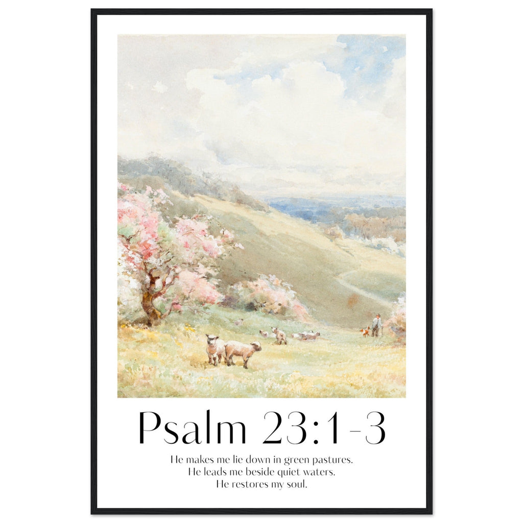 Psalm 23:1-3 Print - The Christian Art Company