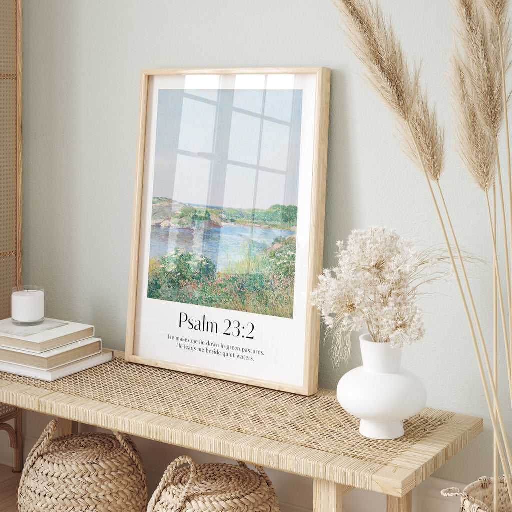 Psalm 23:2 Print - The Christian Art Company