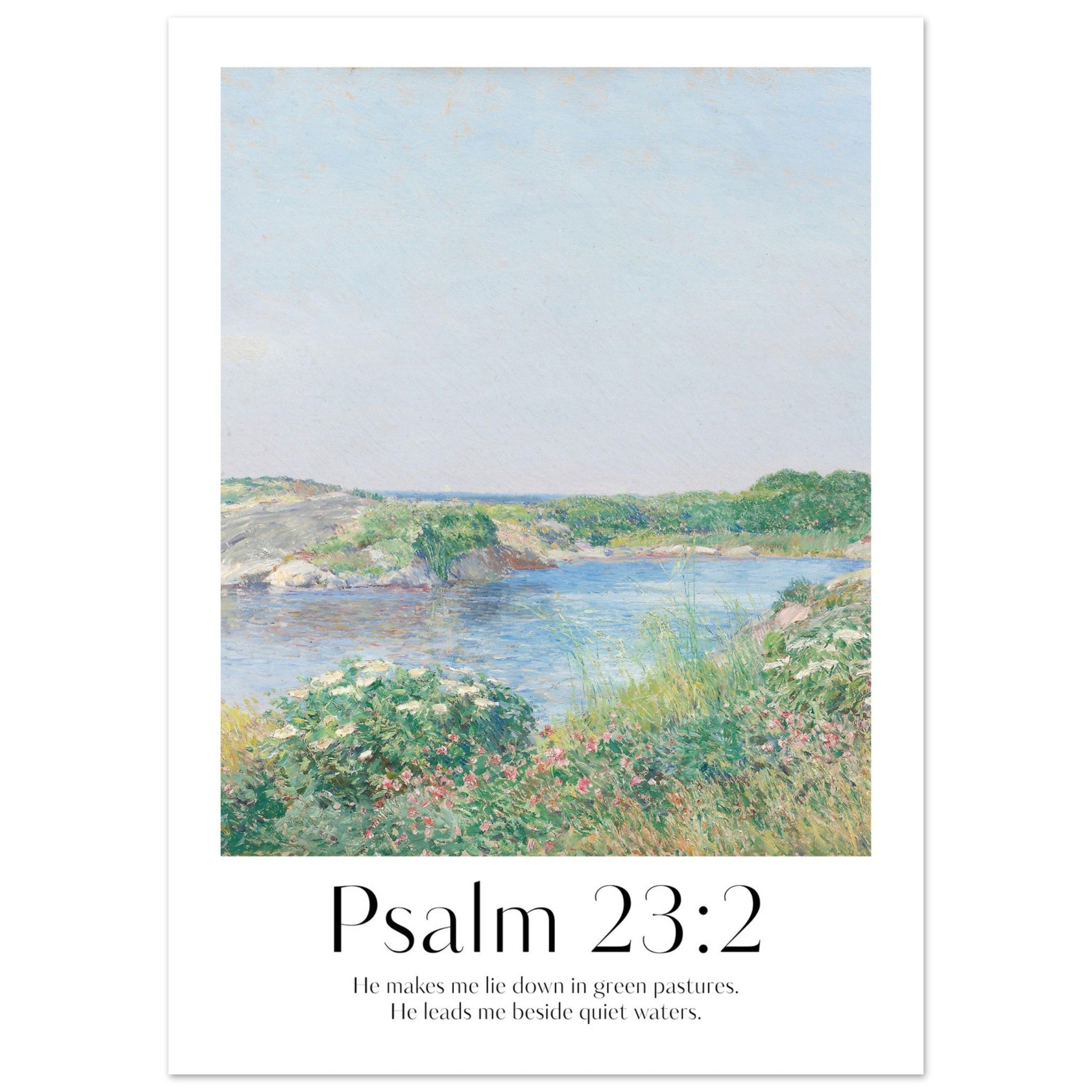 Psalm 23:2 Print - The Christian Art Company