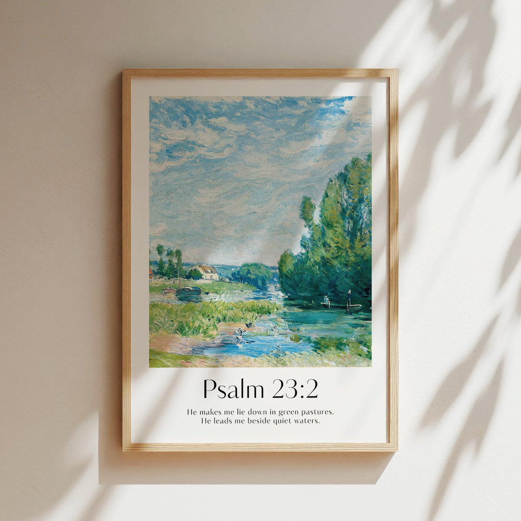 Psalm 23:2 Print - The Christian Art Company