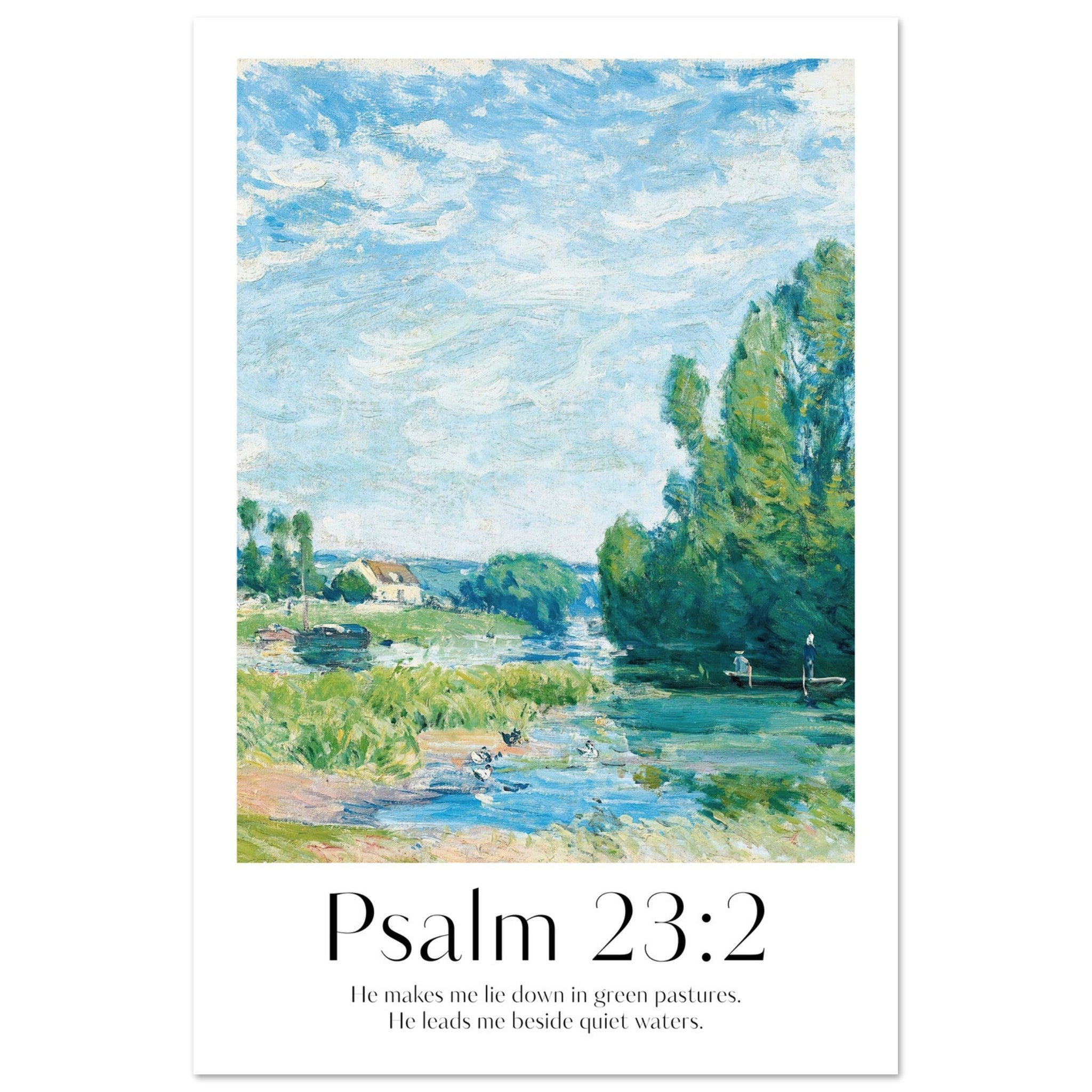 Psalm 23:2 Print - The Christian Art Company