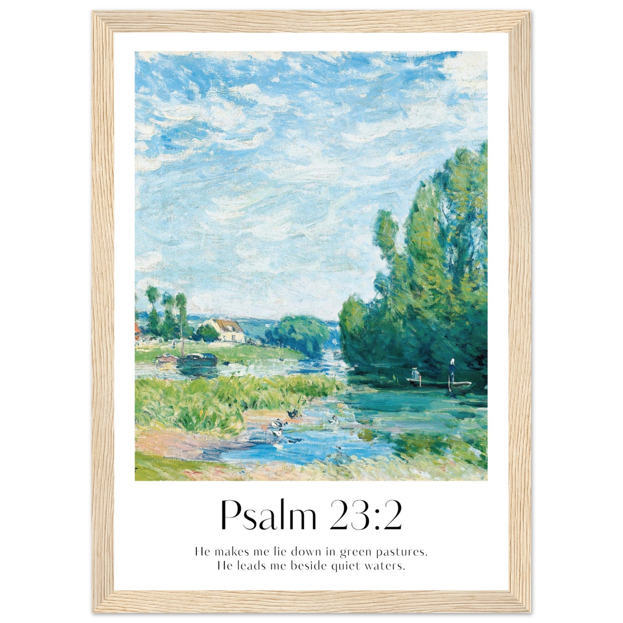 Psalm 23:2 Print - The Christian Art Company
