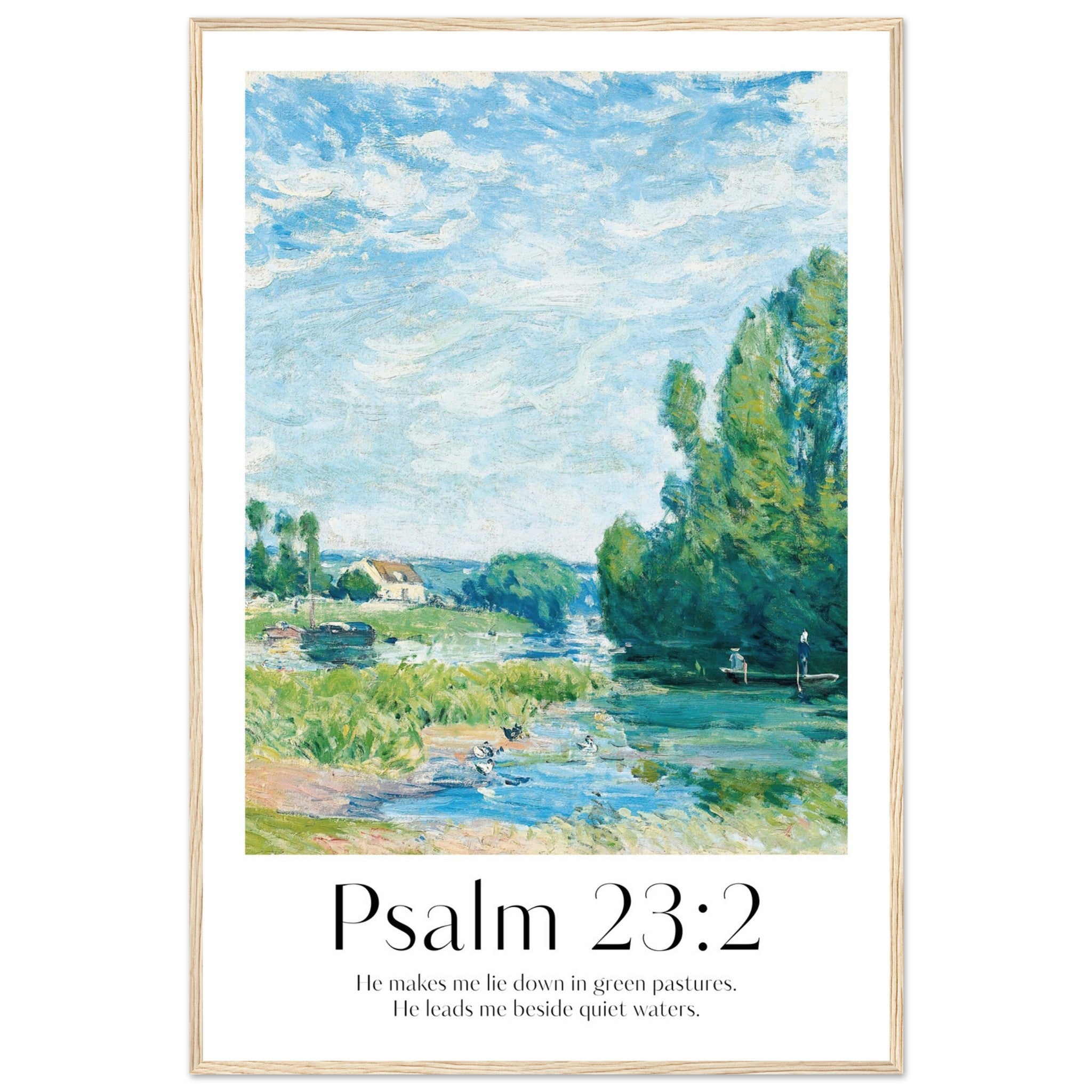 Psalm 23:2 Print - The Christian Art Company