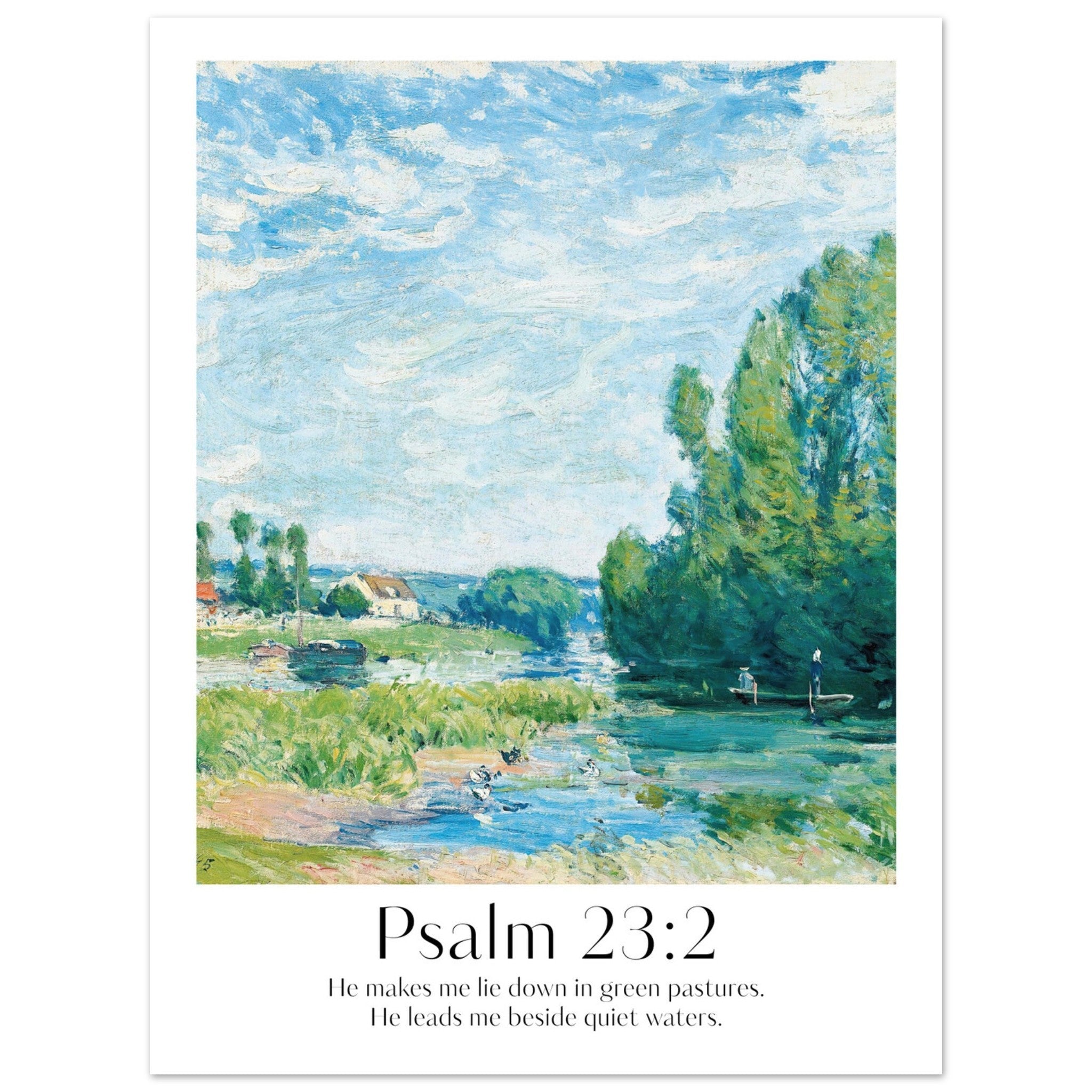 Psalm 23:2 Print - The Christian Art Company