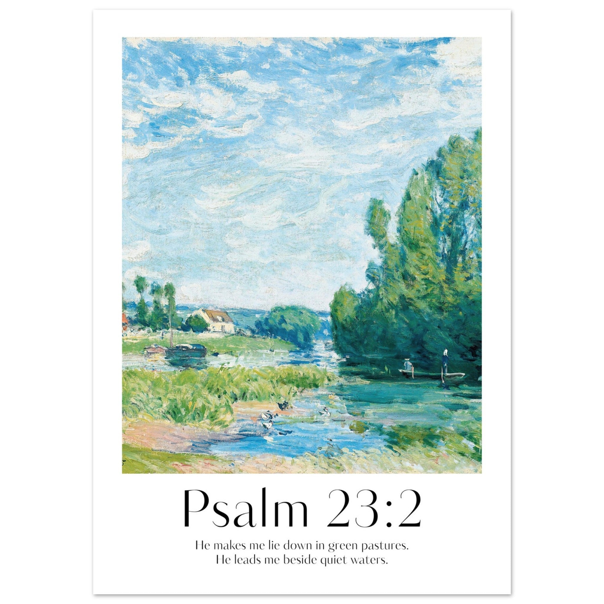 Psalm 23:2 Print - The Christian Art Company