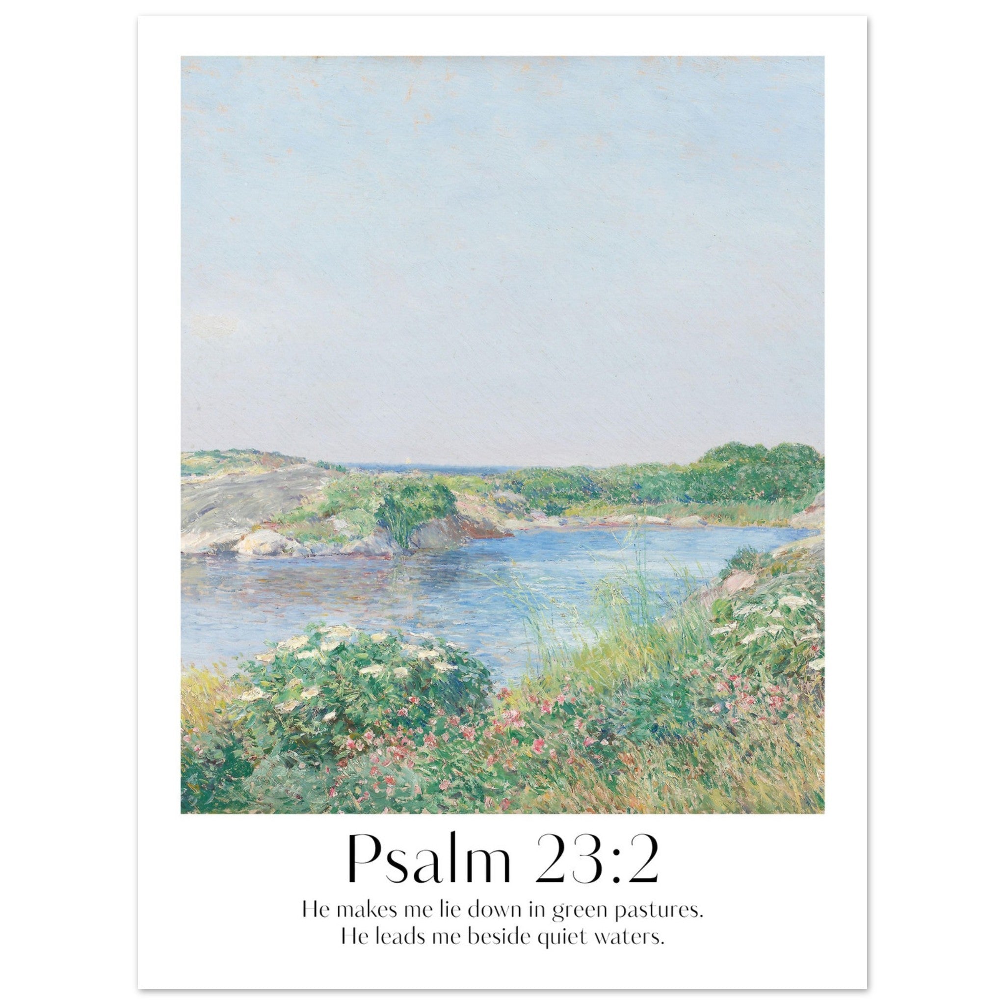 Psalm 23:2 Print - The Christian Art Company