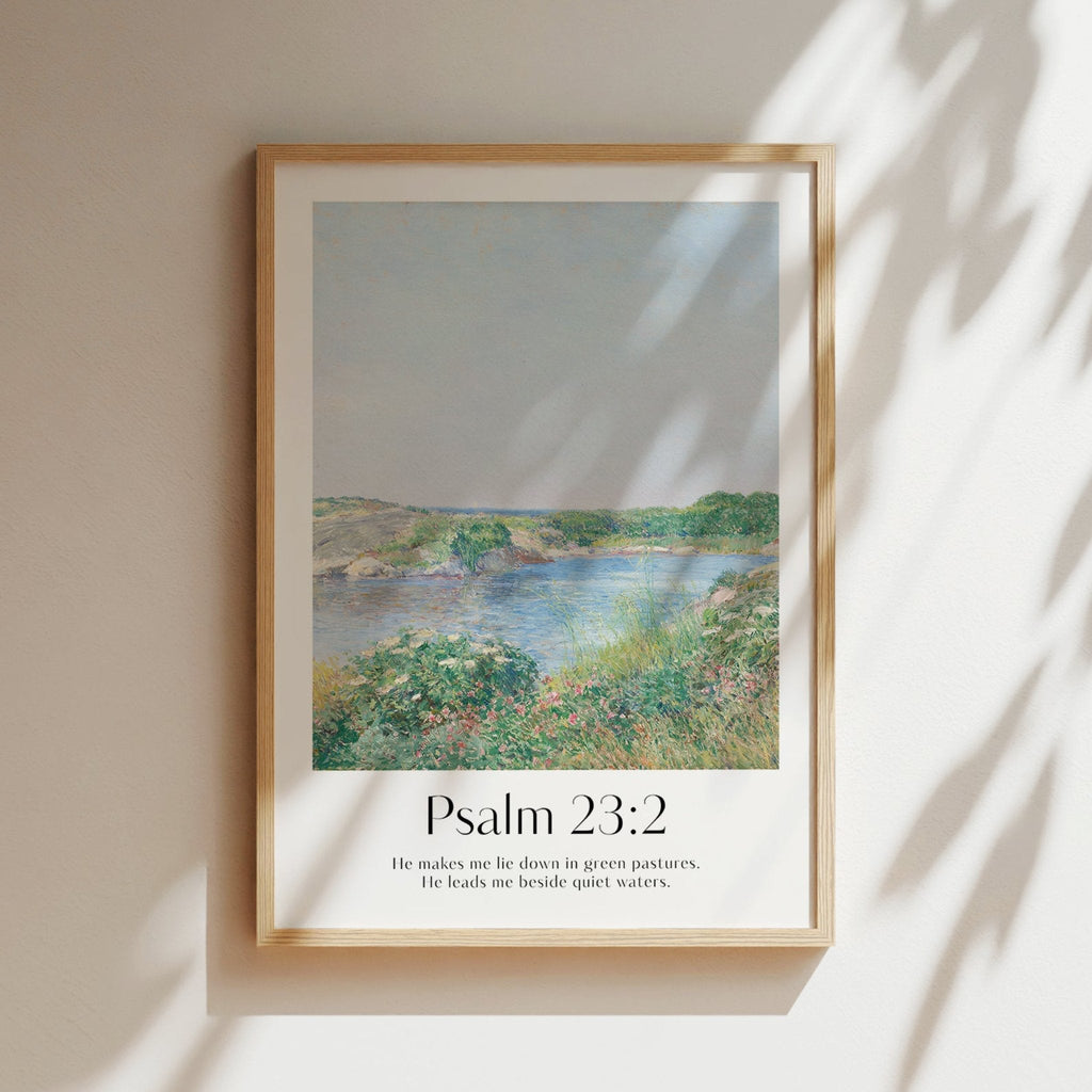 Psalm 23:2 Print - The Christian Art Company
