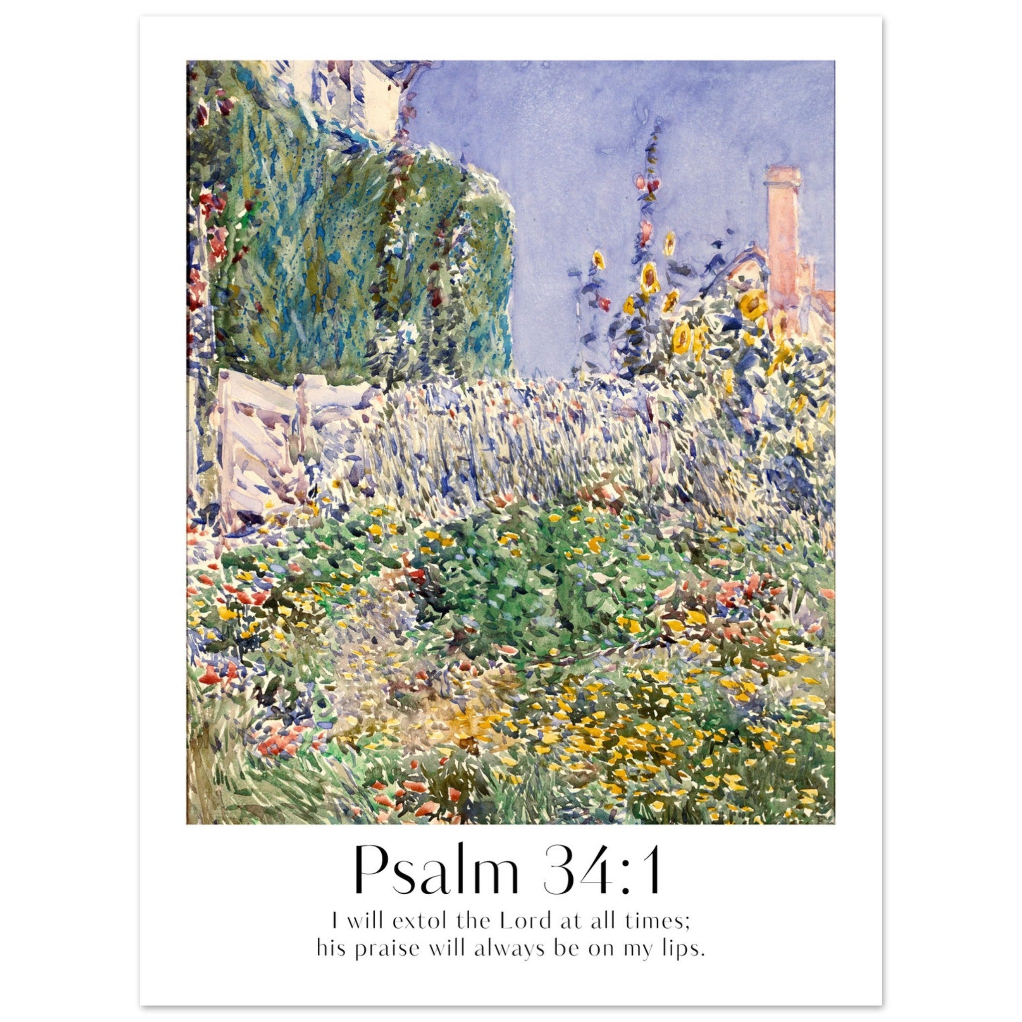 Psalm 34:1 Print - The Christian Art Company