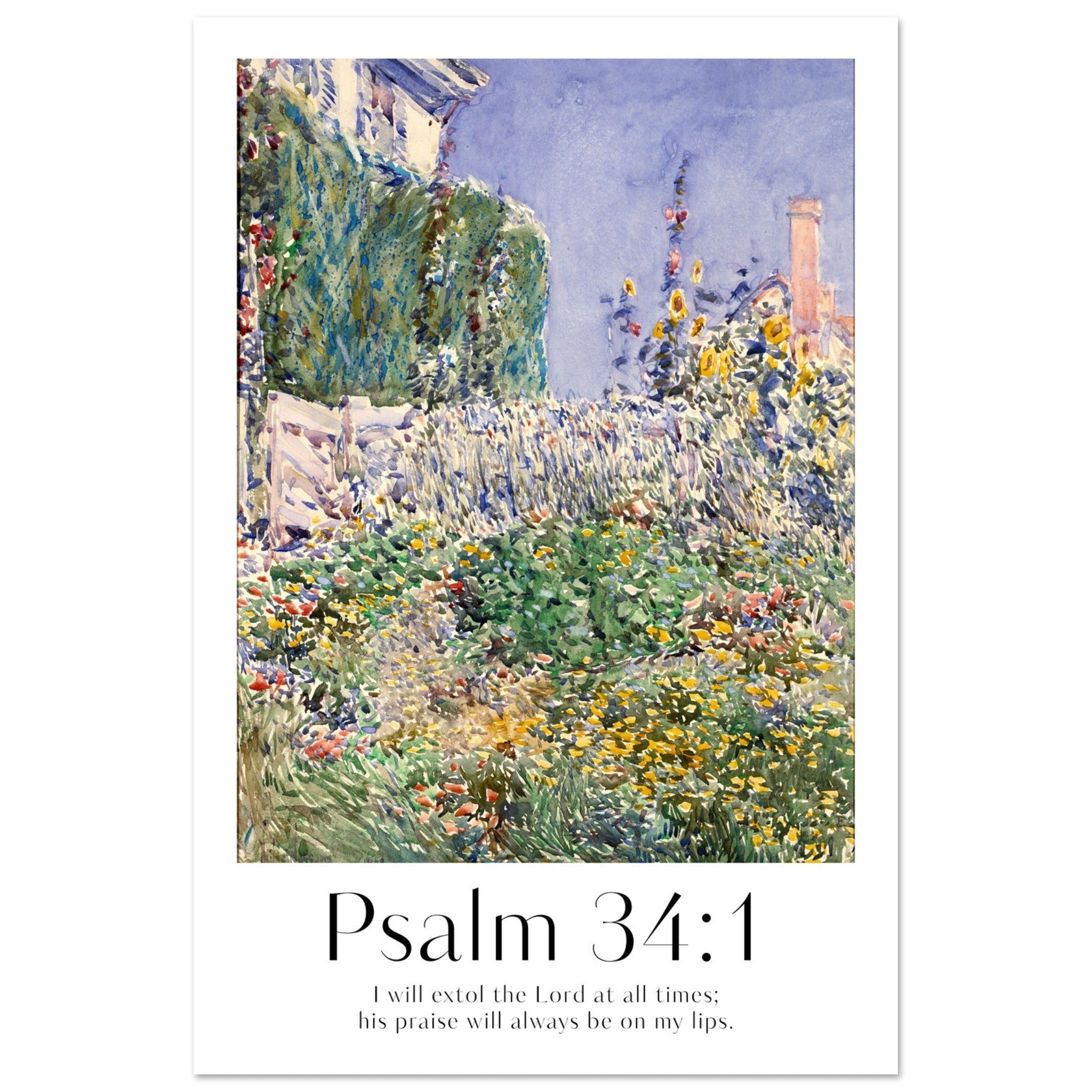 Psalm 34:1 Print - The Christian Art Company