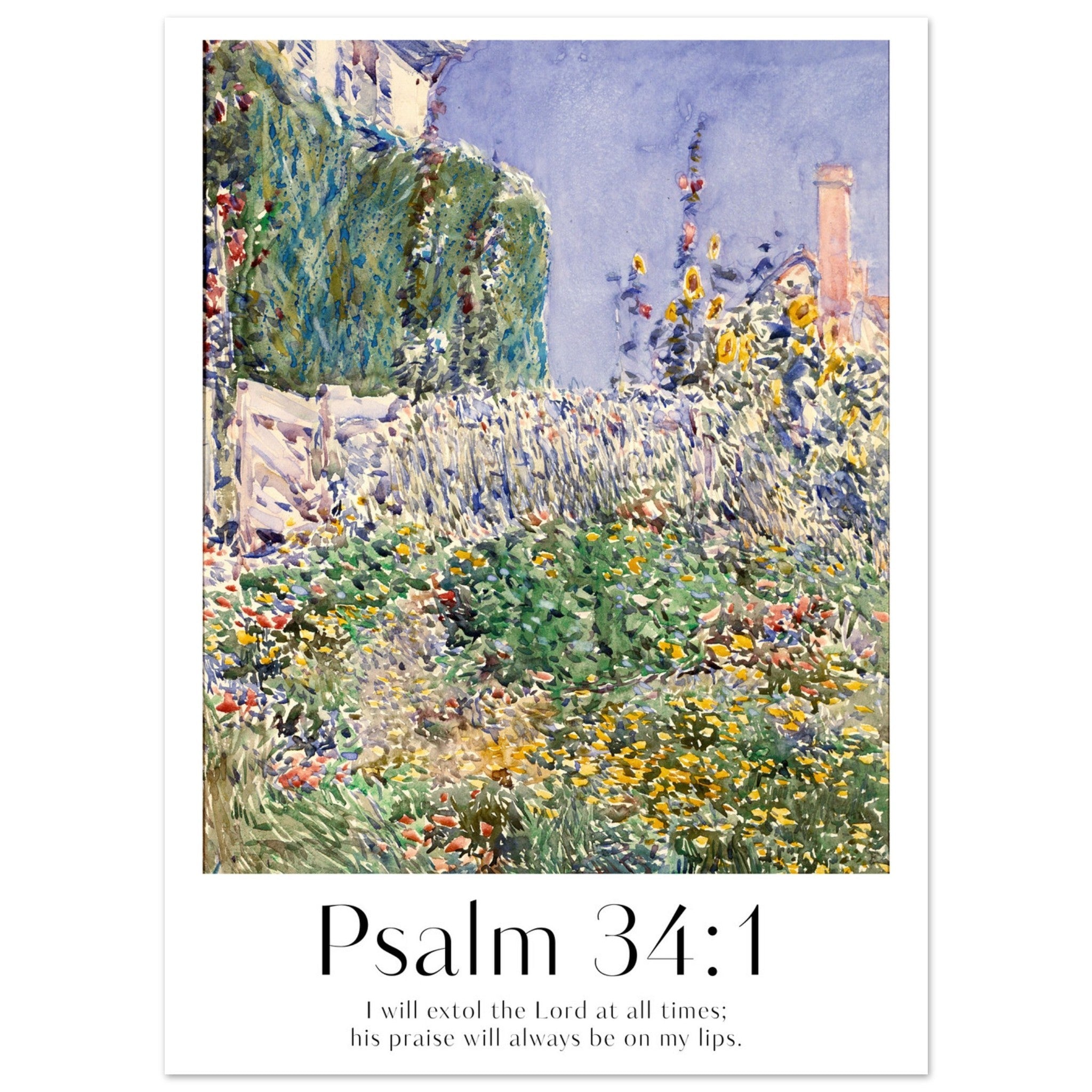 Psalm 34:1 Print - The Christian Art Company