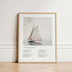Framed Christian wall art print featuring a vintage-style illustration of a sailboat on the open sea. The artwork is paired with the timeless lyrics of "Amazing Grace," offering words of redemption and faith. This piece beautifully combines nautical imagery with spiritual reflection, making it an ideal addition to any home or prayer space.