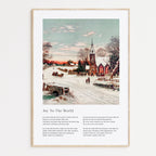 Vintage christmas carol  'Joy To The World' framed print for Christian Christmas Home decor.