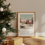 Vintage christmas carol  'Joy To The World' framed print for Christian Christmas Home decor.